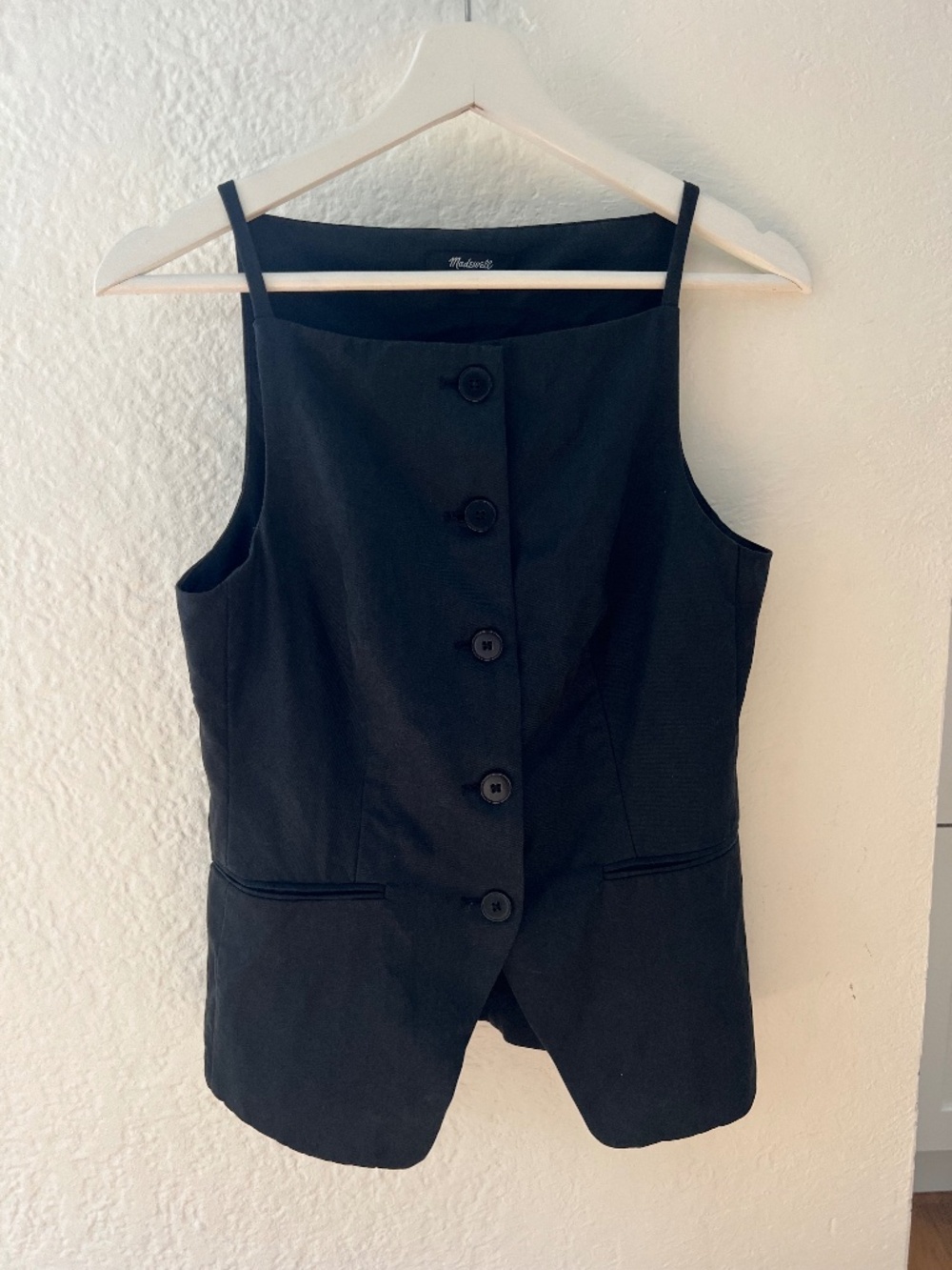 Madewell Square Neck Vest in Drapey Twill
